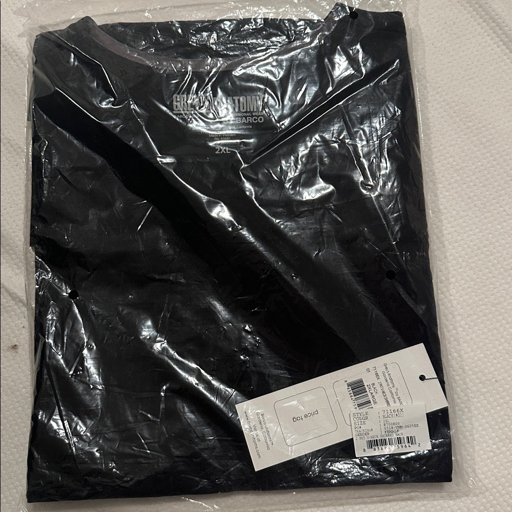 Black v neck scrub top